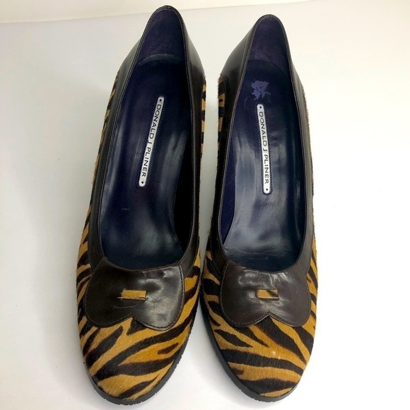 Donald J Pliner Animal Print Wedge Loafers - Picture 1 of 7